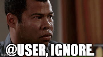 A Man Is Sweating With The Words `` User Ignore '' Written Next To Him . GIF