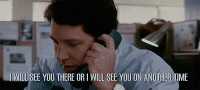 A Man Is Talking On A Cell Phone And Saying `` I Will See You There Or I Will See You On Another Time '' GIF