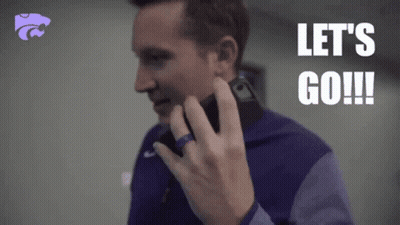 A Man Is Talking On A Cell Phone With The Words Let 'S Go Written On The Bottom GIF