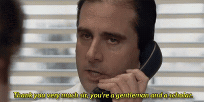 A Man Is Talking On A Phone And Saying Thank You Very Much Sir GIF