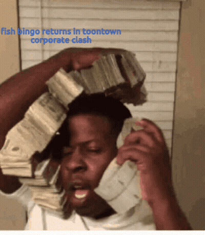 A Man Is Talking On A Phone With A Stack Of Money On His Head GIF