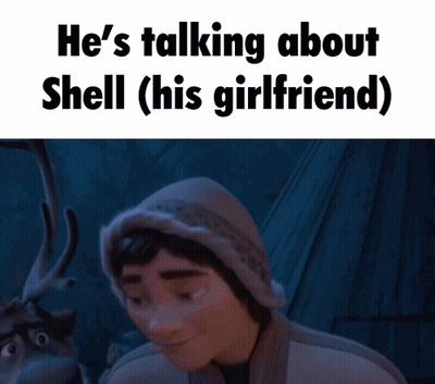 A Man Is Talking To A Reindeer While Wearing A Hat . GIF