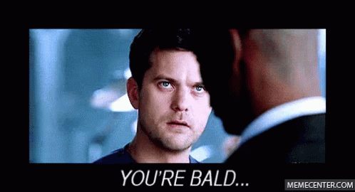 A Man Is Talking To Another Man And Says You 'Re Bald GIF