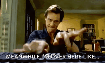 A Man Is Typing On A Keyboard And Saying `` Meanwhile I 'M Over Here Like . '' GIF