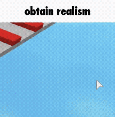 A Man Is Walking Across A Bridge In A Video Game With The Caption `` Obtain Realism '' . GIF