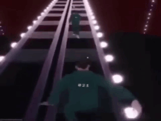 A Man Is Walking Down A Roller Coaster Track With The Words `` And Then I Go That Way '' . GIF