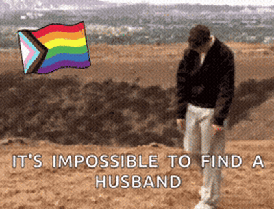 A Man Is Walking In The Sand With The Words " It 'S Impossible To Find A Husband " GIF