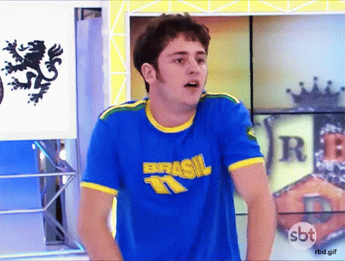 A Man Is Wearing A Blue Shirt That Says Brasil GIF