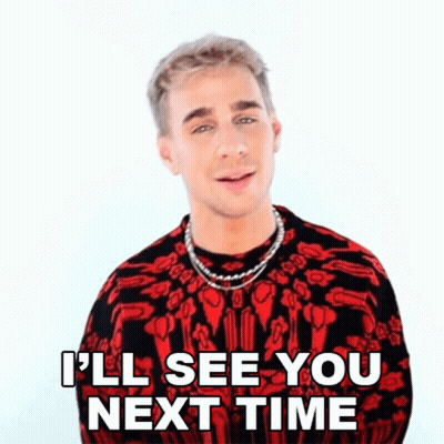 A Man Is Wearing A Red And Black Sweater And A Necklace And Saying `` I 'Ll See You Next Time '' . GIF