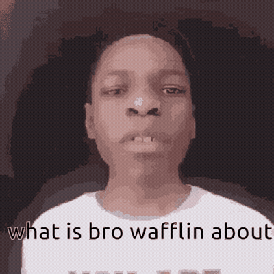 A Man Is Wearing A White Shirt That Says What Is Bro Wafflein About GIF