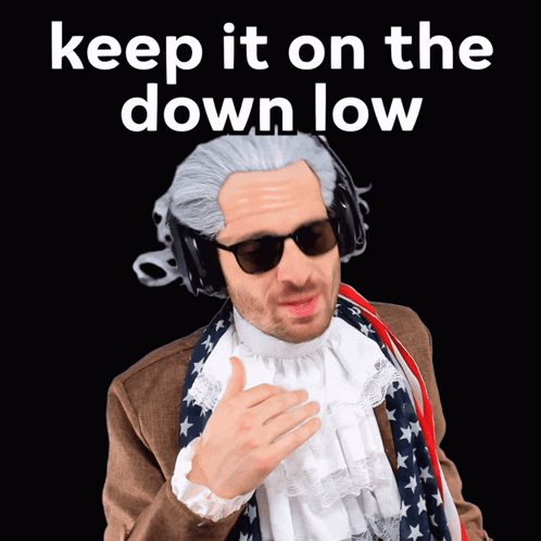 A Man Is Wearing A Wig And Sunglasses And Says Keep It On The Down Low GIF