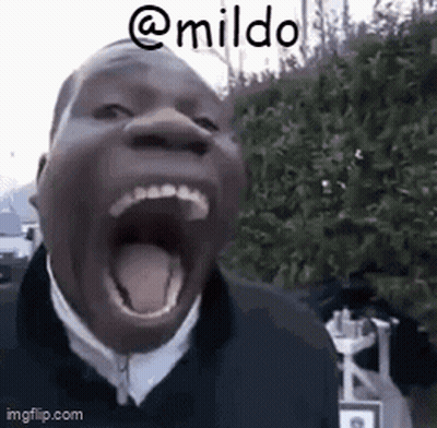 A Man Is Yawning With His Mouth Wide Open And His Tongue Hanging Out . GIF