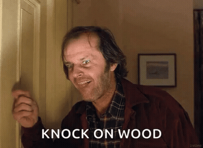 A Man Knocking On A Door With The Words Knock On Wood Written On The Bottom GIF