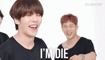 A Man Laughs And Says I 'M Die In Front Of A White Background GIF