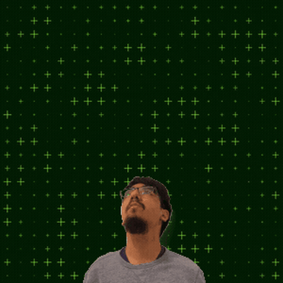 A Man Looking Up At The Number 27 GIF