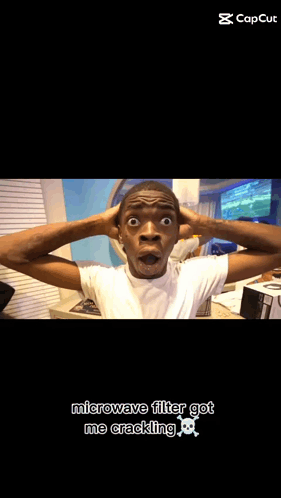 A Man Making A Funny Face With The Caption Microwave Filter Got Me Cracking GIF