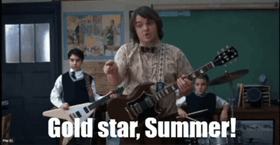 A Man Playing A Guitar In A Band With The Words Gold Star Summer Below Him GIF