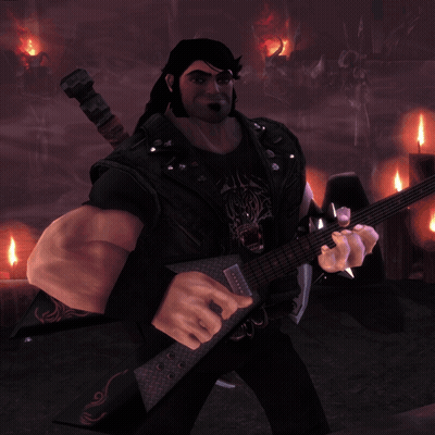 A Man Playing A Guitar In A Video Game GIF