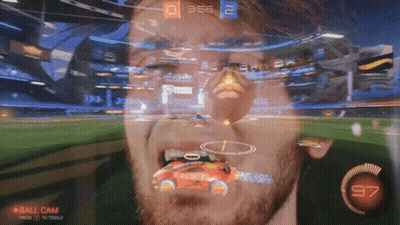 A Man Playing A Video Game With The Number 97 On The Bottom Right GIF