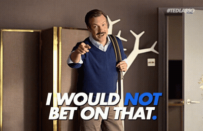 A Man Pointing With The Words I Would Not Bet On That On The Bottom GIF
