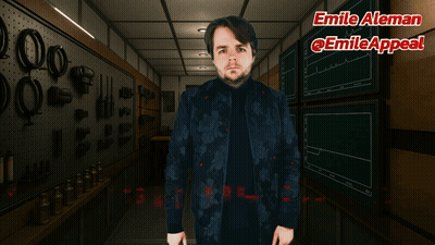 A Man Points At The Camera With The Words Get Out Of Te Van Below Him GIF