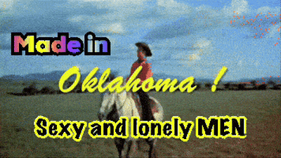 A Man Riding A Horse With The Words Made In Oklahoma Sexy And Lonely Men Below Him GIF