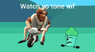A Man Riding A Motorcycle With The Words Watch Yo Tone Mf On The Bottom GIF