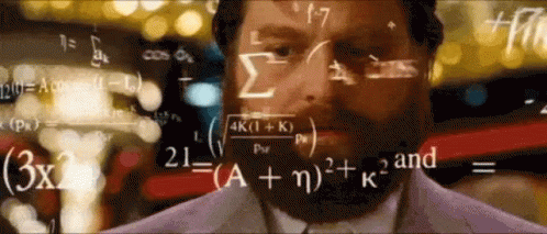 A Man 'S Face Is Covered In Mathematical Equations . GIF