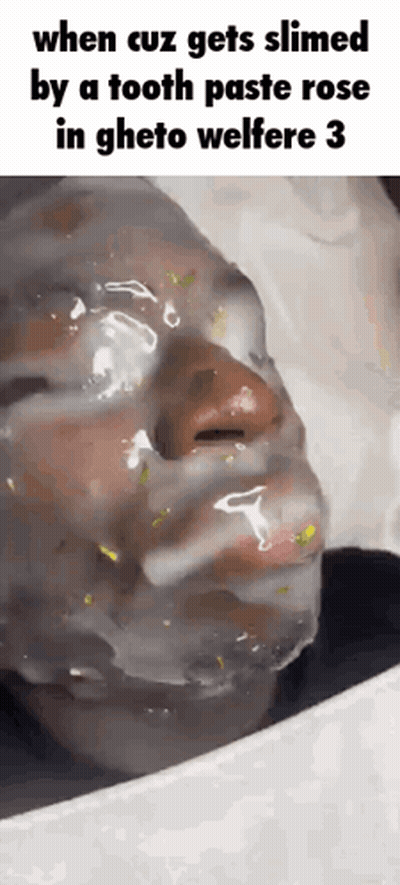 A Man 'S Face Is Covered In Toothpaste And A Toothpaste Rose In Gheto Welfare 3 . GIF