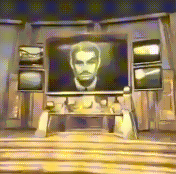 A Man 'S Face Is Displayed On A Television Screen Surrounded By Other Televisions GIF