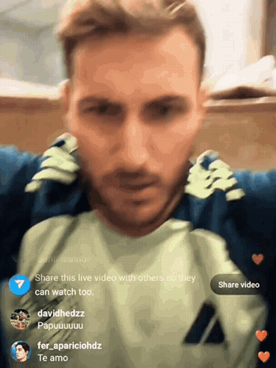 A Man 'S Face Is Shown In A Blurry Photo With The Words Share This Live Video With Others So They Can Watch GIF