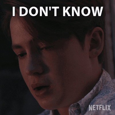 A Man 'S Face Is Shown With The Words I Don 'T Know Above Him GIF