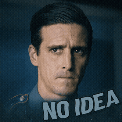 A Man 'S Face Is Shown With The Words " No Idea " Below It GIF