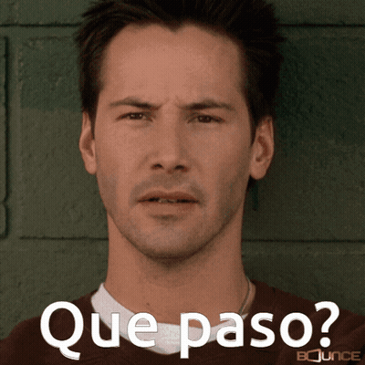 A Man 'S Face Is Shown With The Words Que Paso Written Below Him GIF