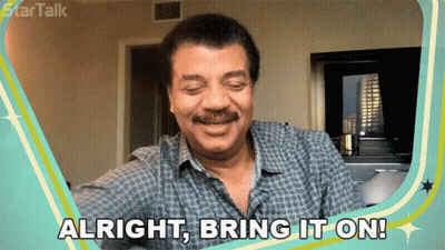 A Man Says " Alright Bring It On " In A Startalk Advertisement GIF