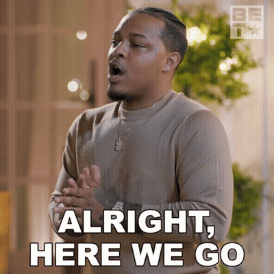A Man Says " Alright Here We Go " While Standing GIF