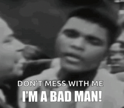 A Man Says " Don T Mess With Me I 'M A Bad Man " While Another Man Looks On GIF