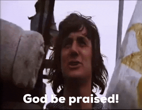 A Man Says " God Be Praised " In A Video GIF