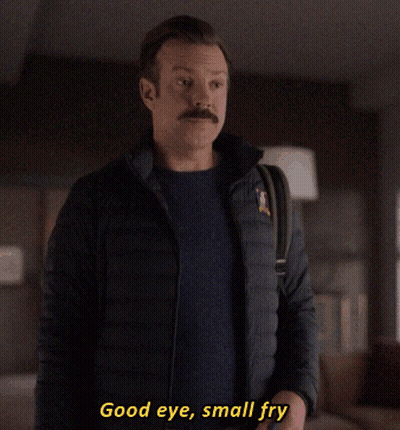 A Man Says Good Eye Small Fry In A Dark Room GIF