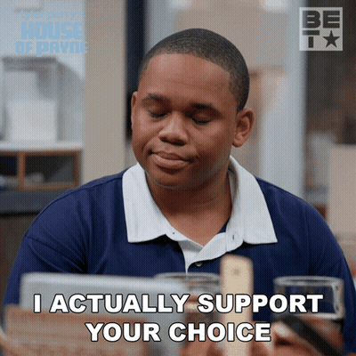 A Man Says I Actually Support Your Choice While Looking At His Phone GIF
