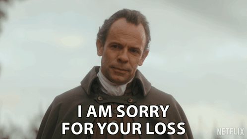A Man Says I Am Sorry For Your Loss In Front Of A Netflix Logo GIF