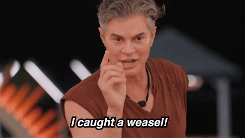 A Man Says I Caught A Weasel With His Finger Up GIF