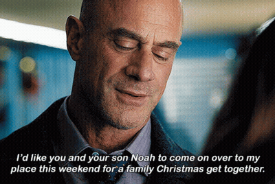 A Man Says I 'D Like You And Your Son Noah To Come On Over To My Place This Weekend For A Family Christmas GIF