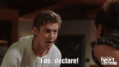 A Man Says " I Do Declare " While Talking To A Woman GIF