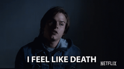 A Man Says I Feel Like Death In A Dark Room GIF