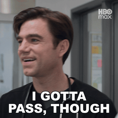 A Man Says " I Gotta Pass Though " In Front Of A Hbo Max Logo GIF