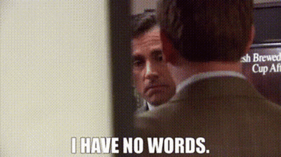 A Man Says I Have No Words In Front Of A Mirror GIF