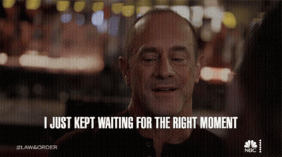 A Man Says " I Just Kept Waiting For The Right Moment " While Smiling GIF