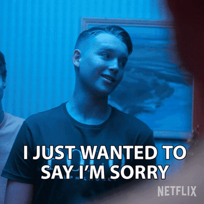A Man Says " I Just Wanted To Say I 'M Sorry " In A Netflix Ad GIF