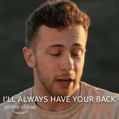 A Man Says " I 'Ll Always Have Your Back " On A Prime Video Ad GIF